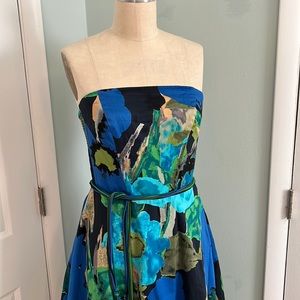 Anthropologie Vanessa Virginia strapless blue dress. Size 12